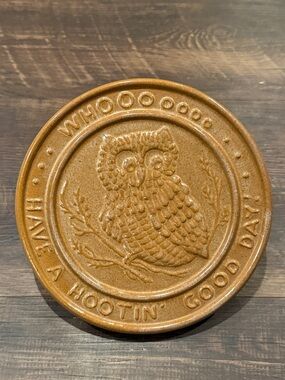 Frankoma Owl Trivet Whooo Have a Hootin Good Day